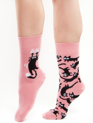 Pink Cat Šarene Čarape