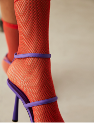 Fashion Red Fishnet Women Socket