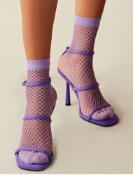 Fashion Lilac Fishnet Women Socket